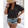 imageSOLY HUX Womens Plus Size Allover Printed Notched V Neck Short Sleeve Casual Blouse TopsMulticolored Floral