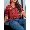 imageSOLY HUX Womens Plus Size Allover Printed Notched V Neck Short Sleeve Casual Blouse TopsRed