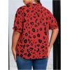imageSOLY HUX Womens Plus Size Allover Printed Notched V Neck Short Sleeve Casual Blouse TopsRed Print