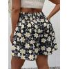 imageSOLY HUX Womens Plus Size Ditsy Floral Print Shirred Elastic High Waisted Wide Leg ShortsBlack