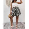 imageSOLY HUX Womens Plus Size Ditsy Floral Print Shirred Elastic High Waisted Wide Leg ShortsBlack