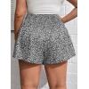 imageSOLY HUX Womens Plus Size Ditsy Floral Print Shirred Elastic High Waisted Wide Leg ShortsBlack and White Print