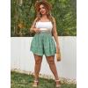 imageSOLY HUX Womens Plus Size Ditsy Floral Print Shirred Elastic High Waisted Wide Leg ShortsGreen