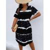 imageSOLY HUX Womens Plus Size Leopard Print V Neck Short Sleeve T Shirt Dress Summer Short DressesBlack and White Print
