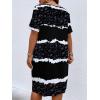 imageSOLY HUX Womens Plus Size Leopard Print V Neck Short Sleeve T Shirt Dress Summer Short DressesBlack and White Print