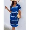 imageSOLY HUX Womens Plus Size Leopard Print V Neck Short Sleeve T Shirt Dress Summer Short DressesBlue Print