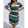 imageSOLY HUX Womens Plus Size Leopard Print V Neck Short Sleeve T Shirt Dress Summer Short DressesDark Green Print