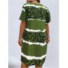 imageSOLY HUX Womens Plus Size Leopard Print V Neck Short Sleeve T Shirt Dress Summer Short DressesDark Green Printed