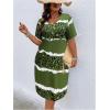 imageSOLY HUX Womens Plus Size Leopard Print V Neck Short Sleeve T Shirt Dress Summer Short DressesDark Green Printed