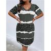 imageSOLY HUX Womens Plus Size Leopard Print V Neck Short Sleeve T Shirt Dress Summer Short DressesDark Grey Print