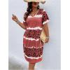imageSOLY HUX Womens Plus Size Leopard Print V Neck Short Sleeve T Shirt Dress Summer Short DressesDusty Pink Print