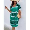 imageSOLY HUX Womens Plus Size Leopard Print V Neck Short Sleeve T Shirt Dress Summer Short DressesGreen Print