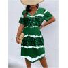 imageSOLY HUX Womens Plus Size Leopard Print V Neck Short Sleeve T Shirt Dress Summer Short DressesGreen Printed