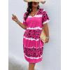 imageSOLY HUX Womens Plus Size Leopard Print V Neck Short Sleeve T Shirt Dress Summer Short DressesHotpink Print