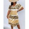 imageSOLY HUX Womens Plus Size Leopard Print V Neck Short Sleeve T Shirt Dress Summer Short DressesKhaki Print