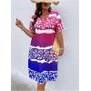 imageSOLY HUX Womens Plus Size Leopard Print V Neck Short Sleeve T Shirt Dress Summer Short DressesMulti Leopard