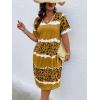 imageSOLY HUX Womens Plus Size Leopard Print V Neck Short Sleeve T Shirt Dress Summer Short DressesMulti Print