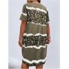 imageSOLY HUX Womens Plus Size Leopard Print V Neck Short Sleeve T Shirt Dress Summer Short DressesMulti Printed