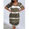 imageSOLY HUX Womens Plus Size Leopard Print V Neck Short Sleeve T Shirt Dress Summer Short DressesMulti Printed