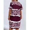imageSOLY HUX Womens Plus Size Leopard Print V Neck Short Sleeve T Shirt Dress Summer Short DressesMulticoloured Leopard