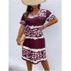 imageSOLY HUX Womens Plus Size Leopard Print V Neck Short Sleeve T Shirt Dress Summer Short DressesMulticoloured Leopard