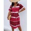 imageSOLY HUX Womens Plus Size Leopard Print V Neck Short Sleeve T Shirt Dress Summer Short DressesMulticoloured Print