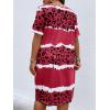 imageSOLY HUX Womens Plus Size Leopard Print V Neck Short Sleeve T Shirt Dress Summer Short DressesMulticoloured Print