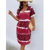 imageSOLY HUX Womens Plus Size Leopard Print V Neck Short Sleeve T Shirt Dress Summer Short DressesMulticoloured Print