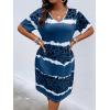 imageSOLY HUX Womens Plus Size Leopard Print V Neck Short Sleeve T Shirt Dress Summer Short DressesNavy Blue Print