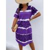 imageSOLY HUX Womens Plus Size Leopard Print V Neck Short Sleeve T Shirt Dress Summer Short DressesPurple Print