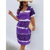 imageSOLY HUX Womens Plus Size Leopard Print V Neck Short Sleeve T Shirt Dress Summer Short DressesPurple Print