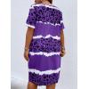 imageSOLY HUX Womens Plus Size Leopard Print V Neck Short Sleeve T Shirt Dress Summer Short DressesPurple Print