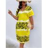 imageSOLY HUX Womens Plus Size Leopard Print V Neck Short Sleeve T Shirt Dress Summer Short DressesYellow Print