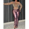 imageSOLY HUX Womens Plus Size T Shirts See Through Sheer Tops Off The Shoulder Long Sleeve Sexy Sparkly TeePlain Khaki