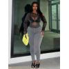 imageSOLY HUX Womens Plus Size T Shirts See Through Sheer Tops Off The Shoulder Long Sleeve Sexy Sparkly TeePure Black