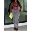 imageSOLY HUX Womens Plus Size T Shirts See Through Sheer Tops Off The Shoulder Long Sleeve Sexy Sparkly TeeSolid Burgundy