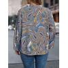 imageSOLY HUX Womens Plus Size Allover Printed Notched V Neck Long Sleeve Casual Blouse TopsBlue Paisley