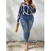 imageSOLY HUX Womens Plus Size Allover Printed Notched V Neck Long Sleeve Casual Blouse TopsBlue Print
