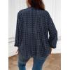 imageSOLY HUX Womens Plus Size Allover Printed Notched V Neck Long Sleeve Casual Blouse TopsBlue Printed Multicoloured