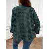 imageSOLY HUX Womens Plus Size Allover Printed Notched V Neck Long Sleeve Casual Blouse TopsGreen Printed Multicoloured