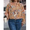 imageSOLY HUX Womens Plus Size Allover Printed Notched V Neck Long Sleeve Casual Blouse TopsMulticolor Floral Print