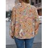 imageSOLY HUX Womens Plus Size Allover Printed Notched V Neck Long Sleeve Casual Blouse TopsMulticolor Floral Print