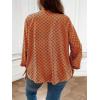 imageSOLY HUX Womens Plus Size Allover Printed Notched V Neck Long Sleeve Casual Blouse TopsOrange Printed Multicoloured