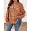 imageSOLY HUX Womens Plus Size Allover Printed Notched V Neck Long Sleeve Casual Blouse TopsOrange Printed Multicoloured