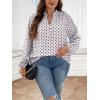 imageSOLY HUX Womens Plus Size Allover Printed Notched V Neck Long Sleeve Casual Blouse TopsPrinted Multicoloured