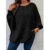 imageSOLY HUX Womens Plus Size Crewneck Long Sleeve Casual Oversized Sweater Pullover TopsPlain Black