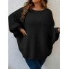 imageSOLY HUX Womens Plus Size Crewneck Long Sleeve Casual Oversized Sweater Pullover TopsPlain Black