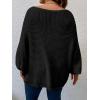 imageSOLY HUX Womens Plus Size Crewneck Long Sleeve Casual Oversized Sweater Pullover TopsPlain Black