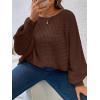 imageSOLY HUX Womens Plus Size Crewneck Long Sleeve Casual Oversized Sweater Pullover TopsPlain Chocolate Brown