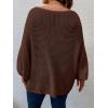 imageSOLY HUX Womens Plus Size Crewneck Long Sleeve Casual Oversized Sweater Pullover TopsPlain Chocolate Brown